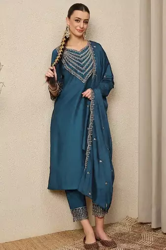 Rama roman silk embroidered festive wear salwar kameez