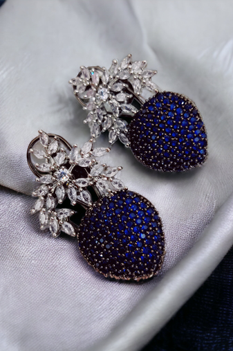 Midnight star earrings in black plated blue