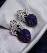 Midnight star earrings in black plated blue