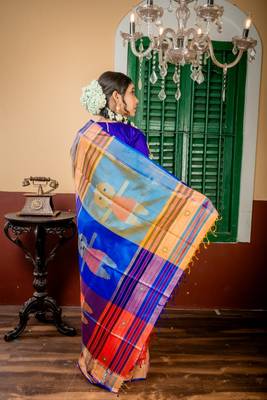 pink hand woven katan silk blend hand embroidery all seasons sarees 4