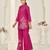 Pink rayon slub embroidered festive wear salwar kameez