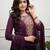 Wine rayon slub embroidered festive wear salwar kameez