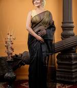 black hand woven silk blend cotton bengal handloom all seasons sarees
