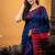 blue hand woven silk blend cotton bengal handloom all seasons sarees