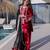 Red ice velvet embroidered ethnic heavy embroidered ceremonial suit with dupatta
