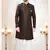 Men's brown  woven jacquard - kurta set