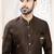 Men's brown  woven jacquard -Sherwani set