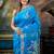 blue hand woven silk blend cotton zari work all seasons sarees