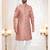 Men's pink woven jacquard thread and sequence embroidery all over  kurta set