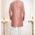 Men's pink woven jacquard thread and sequence embroidery all over  kurta set