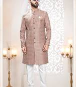 Men's onion woven jacquard thread and sequence embroidery all over  kurta set