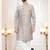 Men's Grey woven jacquard thread and sequence embroidery all over  kurta set