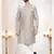 Men's Grey woven jacquard thread and sequence embroidery all over  kurta set