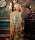multicolor hand woven silk blend cotton zari work all seasons sarees