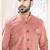 Men's pink swad velvet  - kurta set