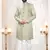 Men's green woven jacquard self design in fabric kurta set
