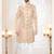 Men's cream woven jacquard self design in fabric kurta set
