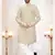 Men's cream woven jacquard thread and sequence embroidery all over  kurta set