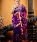 multicolor hand woven silk blend cotton zari work all seasons sarees