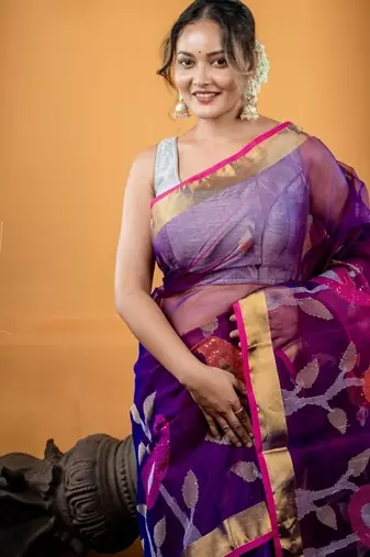 multicolor hand woven silk blend cotton zari work all seasons sarees