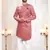 Men's red swad velvet  self design in fabric kurta set
