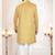 Men's yellow woven suede self design in fabric kurta set