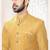Men's yellow woven suede self design in fabric kurta set