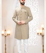 Men's gold woven jacquard - kurta set