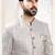 Men's greyish blue woven jacquard thread and sequence embroidery all over  kurta set