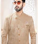 Men's pink woven jacquard - kurta set