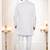 Men's white woven jacquard self design in fabric kurta set