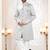 Men's grey woven jacquard self design in fabric kurta set