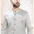Men's grey woven jacquard self design in fabric kurta set