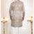 Men's gold & grey woven jacquard self design in fabric kurta set