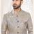 Men's gold & grey woven jacquard self design in fabric kurta set