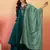 Teal chanderi silk embroidered readymade palazzo dress