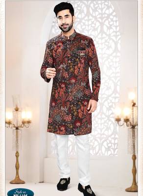 Men's black suede - kurta set 1