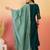 Teal chanderi silk embroidered readymade palazzo dress