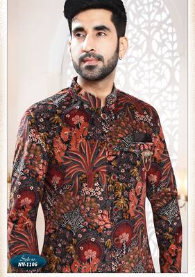 Men's black suede - kurta set 3