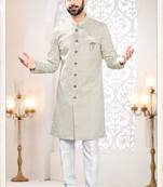 Men's golden woven jacquard self design in fabric kurta set