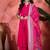 Pink chanderi silk embroidered readymade palazzo dress