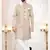 Men's golden woven jacquard self design in fabric kurta set