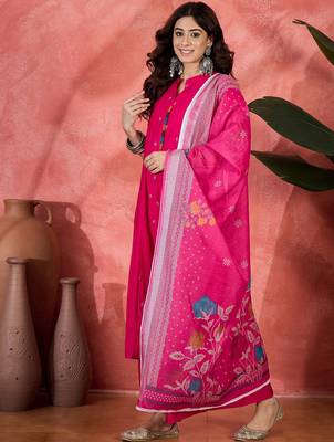 Pink chanderi silk embroidered readymade palazzo dress 4