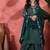 Green chanderi silk embroidered readymade palazzo dress