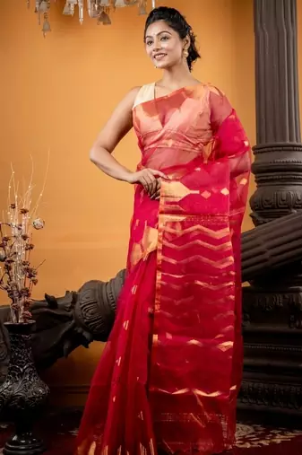 pink woven silk blend cotton zari work all seasons sarees