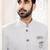 Men's white woven jacquard self design in fabric kurta set