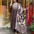 Grey cotton embroidered partywear salwar kameez