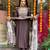 Grey cotton embroidered partywear salwar kameez