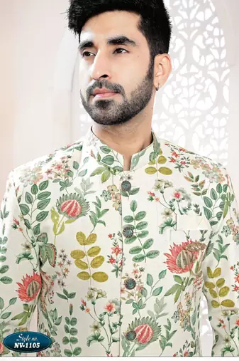 Men's cream linen - kurta set