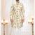 Men's cream linen self design in fabric kurta set